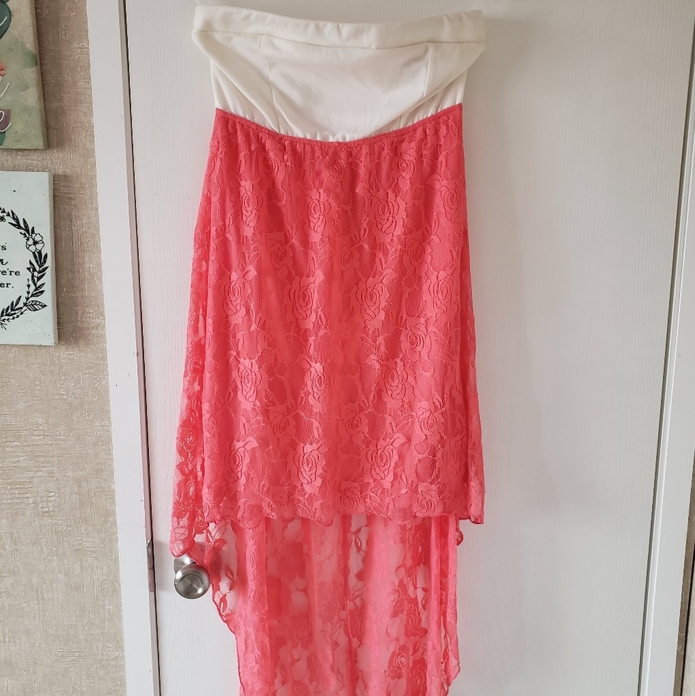 Strapless high low dress